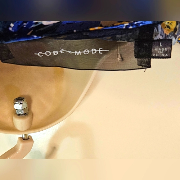 Code x Mode Blue/Yellow Multi-Color Floral Prairie Core Ruffle Maxi Dress, Large - Picture 16 of 16